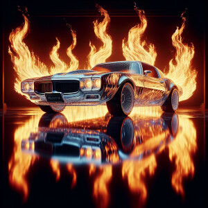 Chevrolet firebird made of glass,HDR, masterpiece, ultra-detaile...