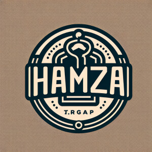 Create a logo with the text "HAMZA" and a picture of the sweatsh...
