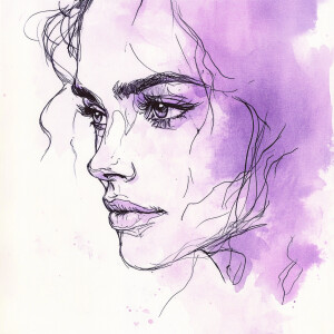 simple black pen drawing, low detail, sketch, watercolor filling...