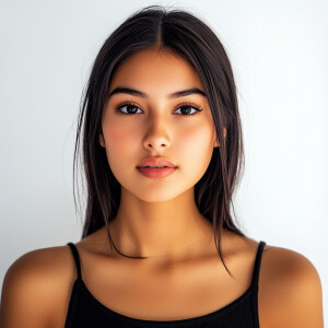 Create an image of a cute 18-year-old Mexican woman from Nevada...
