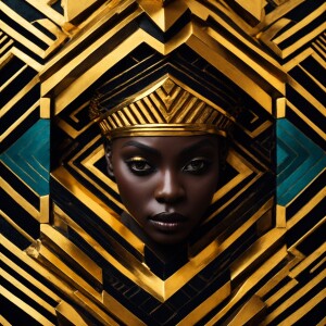 Made of gold and carved from ebony wood, this hypnotic ritual Af...