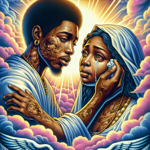 Ensure that the image distinctly represents both Jesus Christ an...