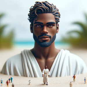 Create a 3-D realistic picture of a beautiful African-American J...