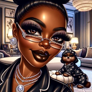 Create an image of a modern African-American, Betty Boop reimagi...