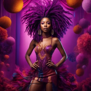 Create an ultra-high-resolution image of a stunning African Amer...