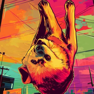 MEME DOGE in GTA art style — Do a hand stand. — in the style of...