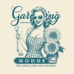 A retro vintage-style illustration of a 1950s housewife with sho...