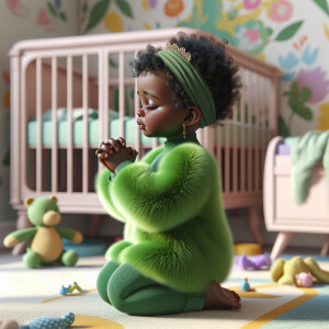 A 3D realistic illustration of a light-skinned African-American...