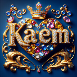 VCraft a 3-D image showcasing the name 'KAREN' in a luxurious go...