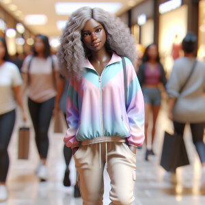 Generate an 3-D realistic image featuring a light skin African-A...