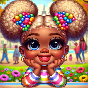 A cartoon-style digital illustration of a young African-American...
