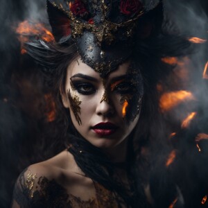 macabre gothic vampire with large black ornate cross adorned wit...