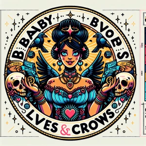 Create an anime-style logo for the brand (Baby Loves & Crows) fe...