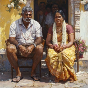 Hyperrealism art style,a muscular beefy dangerous sweaty village...