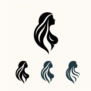 logo for secret elite dating service in Bali. girl in profile, f...