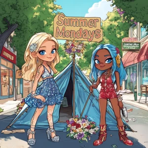 Illustrate a storybook cover featuring the chibi-style character...