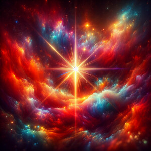 Prismatic gleam, fire sky, mystic star. 8k resolution, HDR, mast...