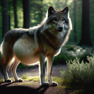 Pregnant female wolf