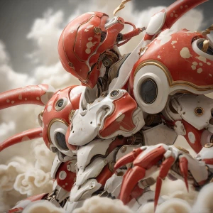 A powerful, stylized figure, humanoid but with bio-mechanical ex...