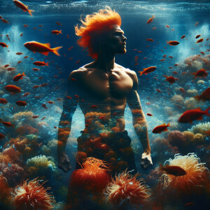 In this captivating narrative, the handsome, shirtless man with...