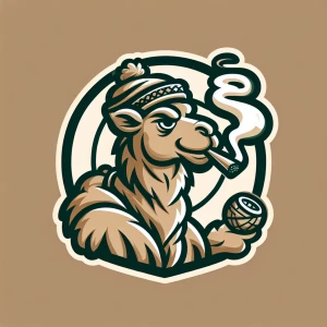 I want a stoner camel logo. Some sort of wise or whimsical looki...