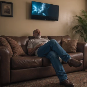 As I walk in the living room my step dad was passed out neike on...