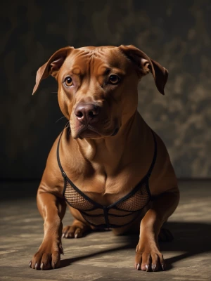 Brown skin redbone posing in doggy position wearing a sexy exoti...