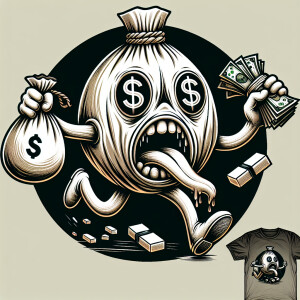 Create a detailed, circular logo with a that depicts a cartoon-s...