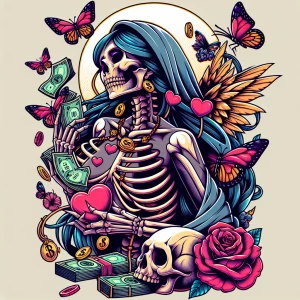 Create an anime-style logo for the brand "BrokeHearts, Butterfli...