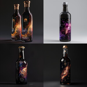 Luxurious glass bottle, unique label, cold brew coffee, product...