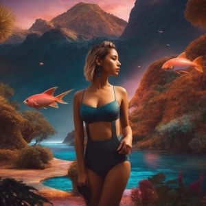 A beautiful girl in a bikini