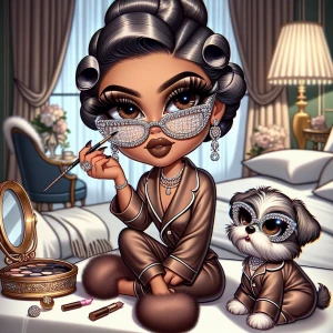 Create an image of a modern Betty Boop reimagined with rich haze...