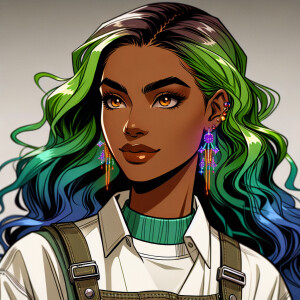 Craft a vivid character sketch of a dark skin African American w...