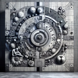 imagine a conceptual art piece that examines the intersection of...