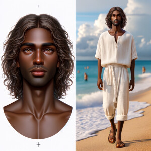 Create a 3-D realistic picture of a beautiful African-American J...