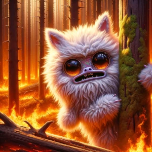 An ultra-photorealistic scene with a whimsical, kawaii-style, ta...