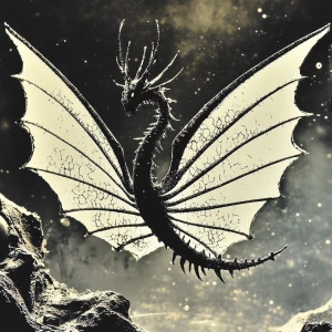 A celestial amalgamation of angelic wings, dragon scales, and et...
