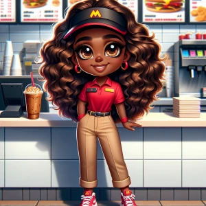 A detailed full body image view digital illustration of a sassy,...