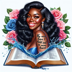 Create an image of an ultra-light-skinned African-American woman...