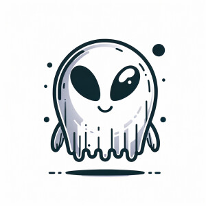Colored alien transparent graphic, no background, cosmic alien g...