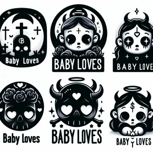 Design a series of logos for the brand "Baby Loves" featuring va...