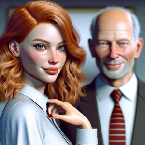 A photorealistic image of a Beautiful , gingerhaired, fair skinn...