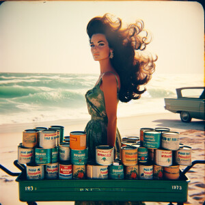 a faded color photograph from 1973 of a gorgeous 23-year-old bru...