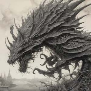 A grotesquely mutated helical hunter, its twisted form oozing wi...