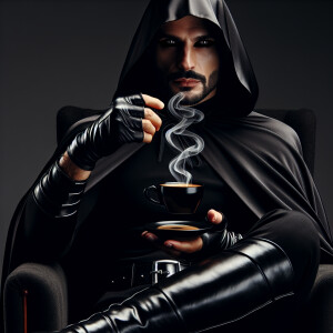 Чёрный Властелин пьёт кофе Кубита