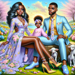 "Create a vibrant airbrush oil painting featuring a realistic Af...