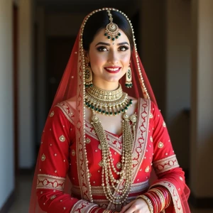 beautiful bride in traditional pakistani wedding dress