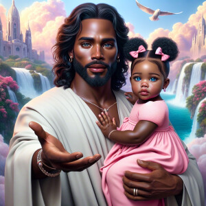 Create a 3D realistic artwork featuring the phrase 'Jesus Saves'...