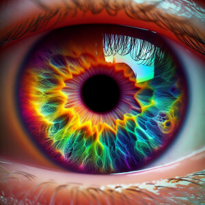 Rainbow colored eyes