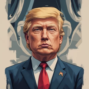 king Trump in carton art style